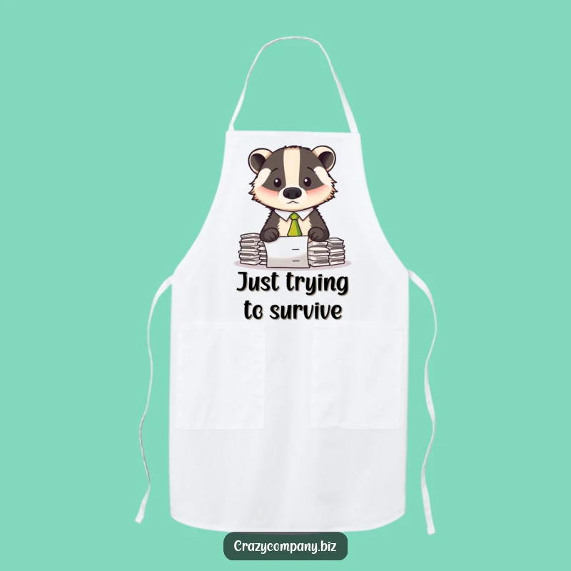 Funny Confused Badger Apron - Cook Up Some Laughter