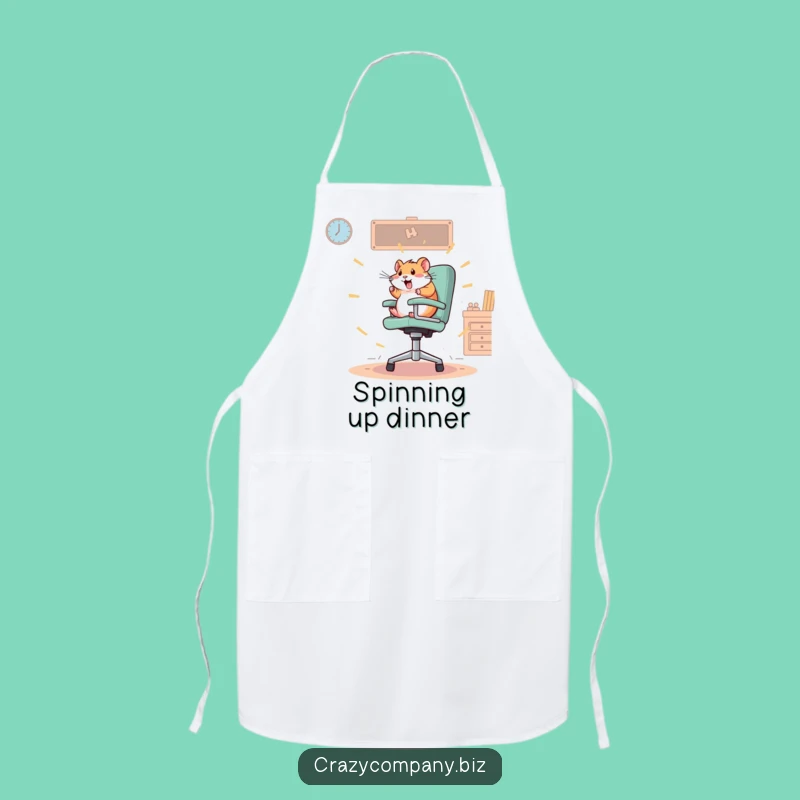 Funny Hamster Office Apron: Kitchen Spin, Frantic Decor, Perfect Gift