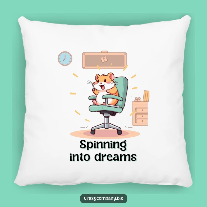 Funny Hamster Office Pillow: Soft Comfort, Frantic Decor, Cozy Energy