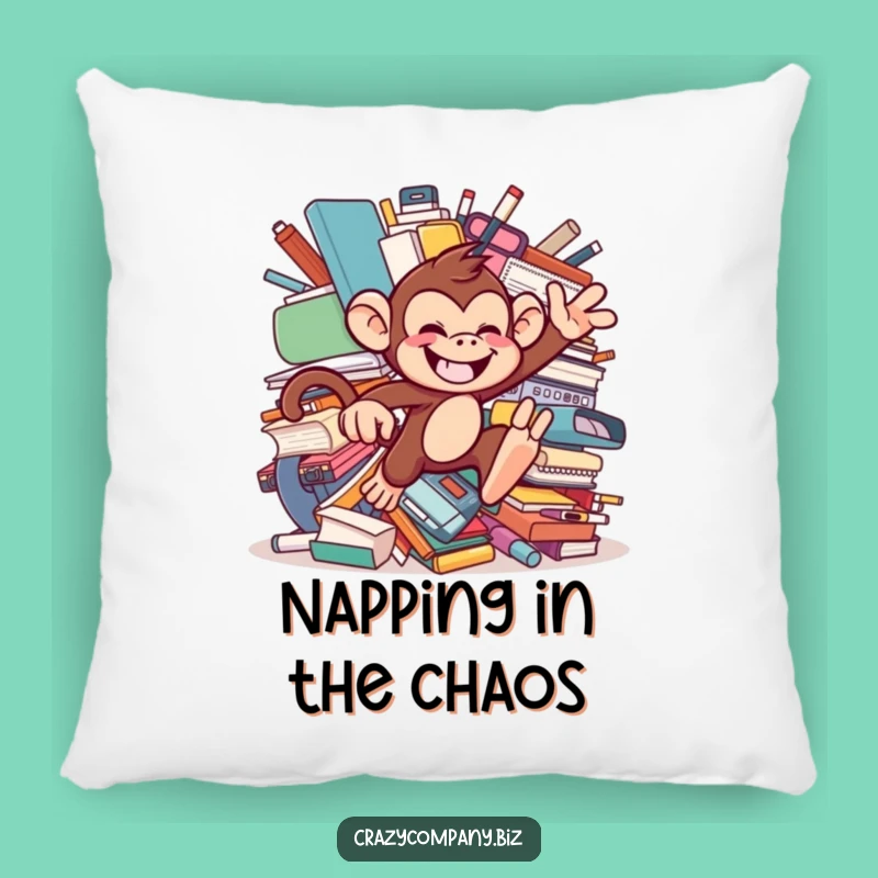 Funny Monkey Office Pillow: Soft Comfort, Mischievous Decor, Cozy Fun