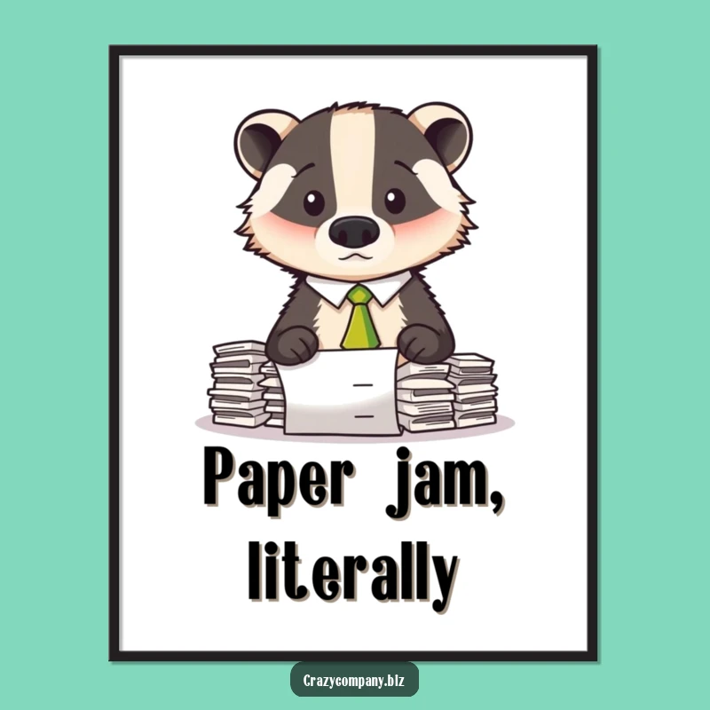 Funny Confused Badger Digital Art - Printable Humor for Your Space