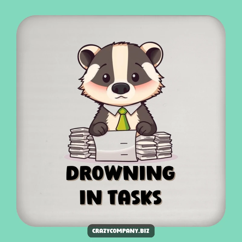 Funny Confused Badger Coaster - Protect Surfaces with Humor