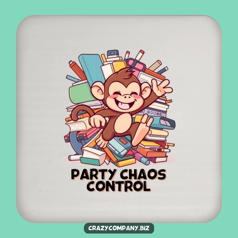 Funny Monkey Office Coaster: Protect Surfaces with Chaos, Mischievous Design