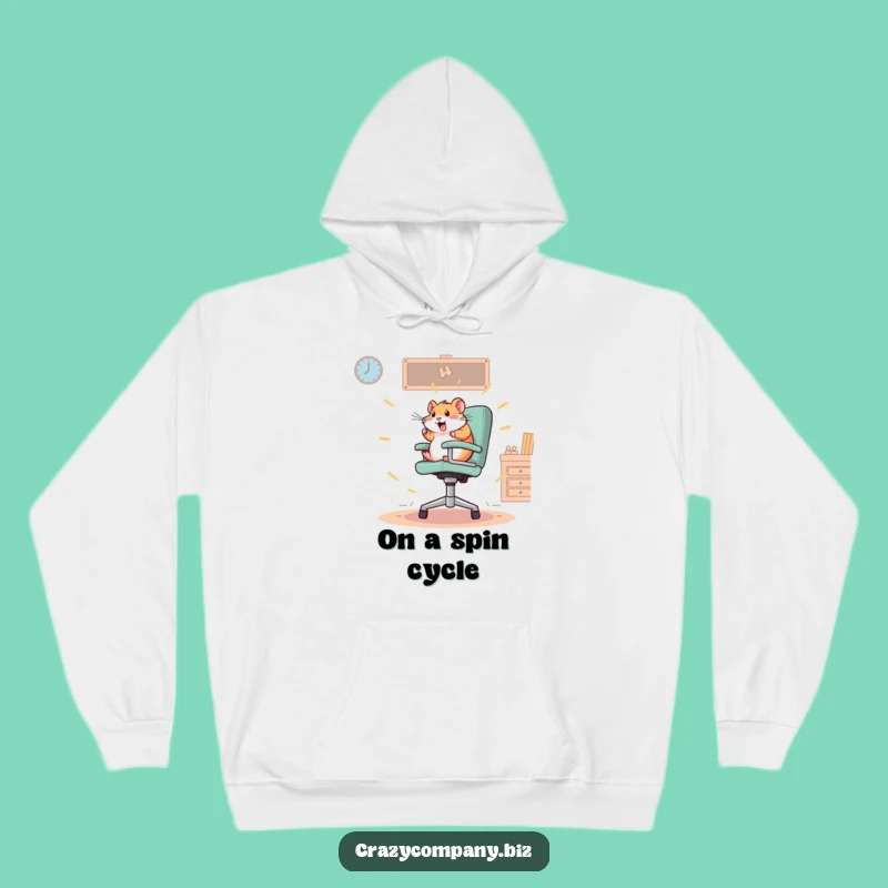 Funny Hamster Office Hoodie: Cozy Spin, Frantic Energy, Perfect Warm Gift