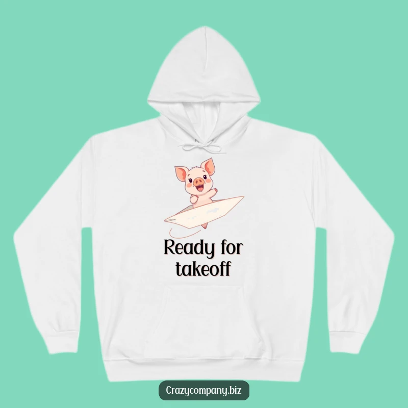 Funny Piglet Paper Airplane Hoodie - Cozy Up for Adventure