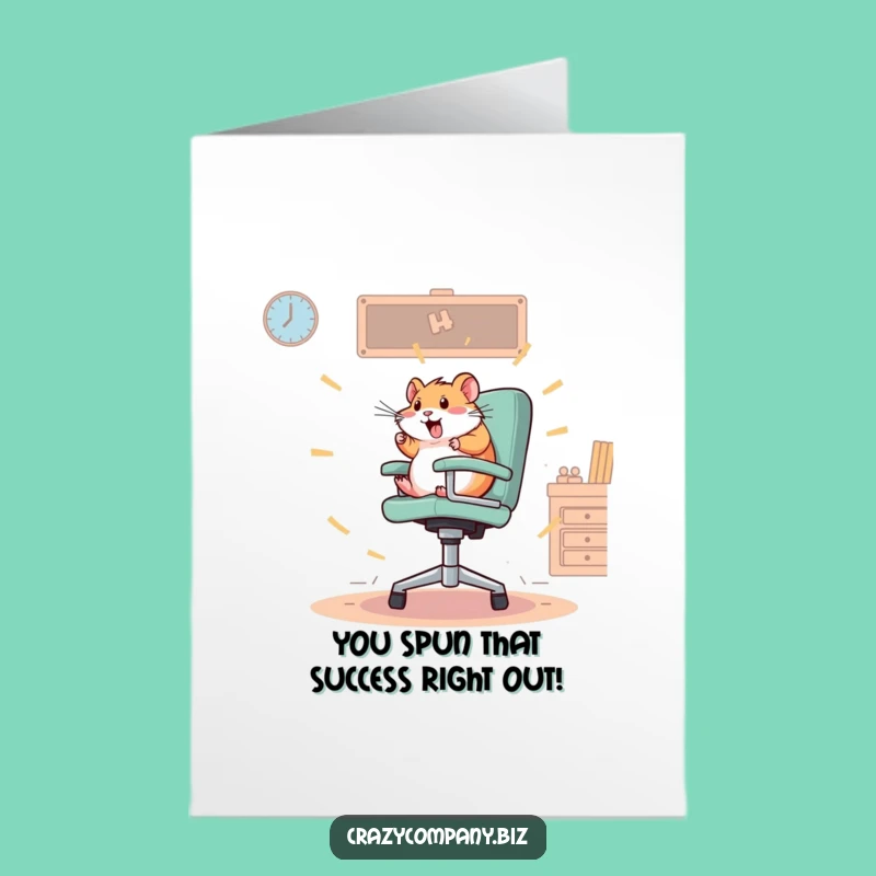 Free Printable Hamster Office Congrats Card: Funny Downloadable Gift for Big Achievements
