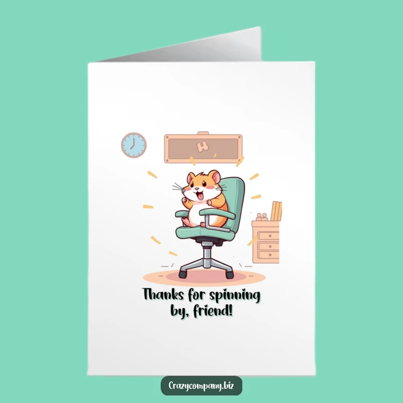 Free Printable Hamster Office Thank You Card: Funny Downloadable Gift for Helpfulness
