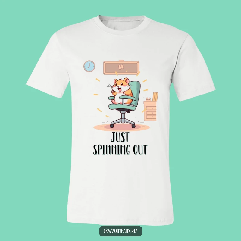 Funny Hamster Office T-Shirt: Frantic Spin, Office Chair Mayhem, Ideal Gift