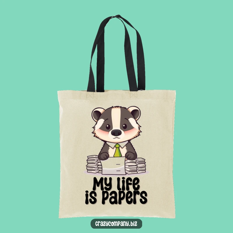 Funny Confused Badger Tote Bag - Carry Your Chaos in Style